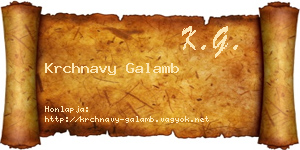 Krchnavy Galamb névjegykártya